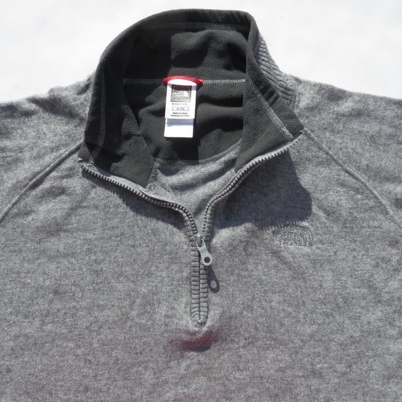 The North Face Men's Sweater XLarge XL Gray Wool Cotton Long Sleeve zip Knit - Picture 3 of 12